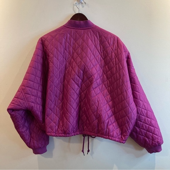 FREE PEOPLE Sz M  Puffer Doleman Bat Sleeve Drawstring Pockets Quilted Jacket - Picture 8 of 11